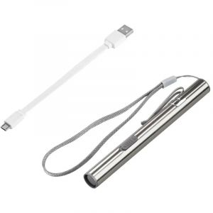 Mini lampe torche portable &agrave; &eacute;conomie d'&eacute;nergie, stylo m&eacute;dical pratique, rechargeable par USB, lampe torche LED avec clip en acier inoxydable