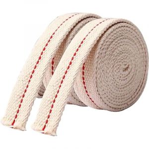 Gabrielle - Lot de 2 mèches de lanterne à huile, largeur 1 cm, longueur 1 m, mèche plate en coton, mèche de lampe à huile ou à alcool pour brûleurs à