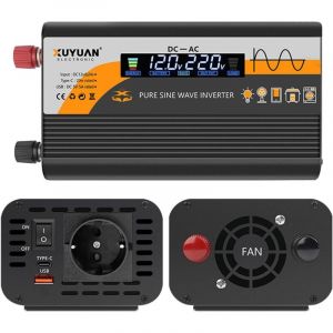 Applicable 800W Convertisseur 12V 220V Pur Sinus: Onduleur &agrave; Transformateur avec Allume Cigare Prise Electrique Et Dual AC Prises Et &eacute;cran LCD,