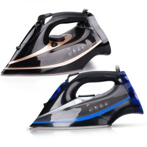 Fer &agrave; Repasser Vapeur, 2200 W, fer &agrave; vapeur portatif, mini fer &agrave; repasser, machine &agrave; repasser pour v&ecirc;tements de dortoir,Semelle C&eacute;ramique-Noir et or