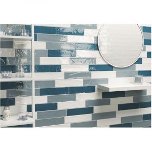 Carrelage mural fa&iuml;ence MANHATTAN 15x7,5 cm Blanc - Brillant / Poli - bo&icirc;te de 0.50 m2