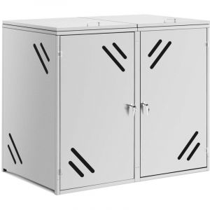 Uniprodo - Cache-poubelle 2 x 240 l Fentes d'aération - Habillage de poubelle Abri à poubelle