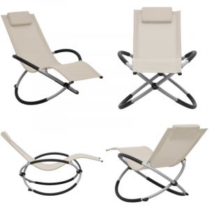 Chaise longue pour enfants Acier Cr&egrave;me - Chaise Longue Enfant - Transat Enfant - Mobilier De Jardin Enfant - Chaises Longues Pliable - Chaise Lounge