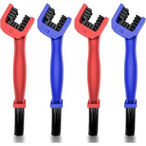 Pi&egrave;ces Brosse Chaine Moto Rouge et Bleu, Brosses de Nettoyage pour Cha&icirc;ne de V&eacute;lo, Pinceau Detailing Auto, Kit de Brosse Nettoyage Voiture Interieur