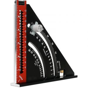 Equerre Menuisier Metal Aluminium R&egrave;gle de Triangle Pliante &Eacute;querre Combin&eacute;e Multifonction &Eacute;querre Triangle R&egrave;gle d'Angle Rapporteur 45 90