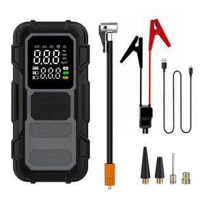 12V Chargeur, booster et c&acirc;bles de d&eacute;marrage-Chargeur de batterie Boost -compresseur-chargeur batterie voitures-2000 mAh avec &eacute;clairage LED - pour