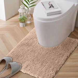 Tapis de salle de bain, tapis de sol épais en forme de U, tapis de porte absorbant l'eau, tapis de pied à séchage rapide, tapis de toilette