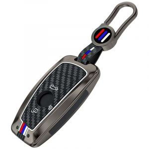 &Eacute;tui de cl&eacute; en alliage de zinc pour BMW 5'F10 5'F11 5'G30 1'F20 3'F30 3'F31 3'F34 3'G20 X3 F25 X4 F26 M3, &eacute;tui de cl&eacute; 3 boutons en fibre de carbone