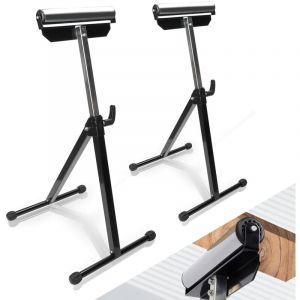 Wolketon 2X Support &agrave; rouleaux r&eacute;glable en hauteur &ndash; Tr&eacute;teau m&eacute;tallique jusqu&rsquo;&agrave; 60 kg, 68 &agrave; 108 cm