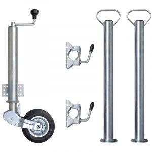 Vidaxl - Roue jockey pliable 60 mm 2 tubes de support 2 pinces fendues