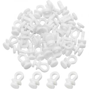 100 Pcs Crochet de Rideau Rail Glisseur Rail Rideau Poulie &agrave; Rideaux en Plastique Blanc pour Rideau de Douche Porte et Fen&ecirc;tre