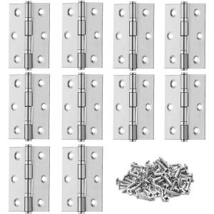 CCYKXA 10 Pièces Charniere Porte,Charniere Inox,Charnière Invisible,Charnière plate,Porte Placard/Petites Portes/Tiroirs/Fenêtres/Pianos/Coffret à