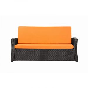 Coussins de canap&eacute; meubles de jardin en r&eacute;sine tress&eacute;e Orange, Coussins balan&ccedil;oire d'ext&eacute;rieur 100x50x50cm Coussin pour banquette 2 places-Slim