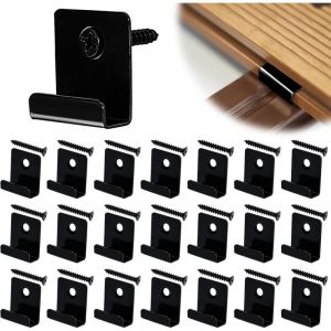 50 Pi&egrave;ces Clips de Fixation WPC Clips de Fixation Lame de Terrasse Composite Clip Cach&eacute; Entr&eacute;e Fixation Clips pour Lames Clips WPC en Acier