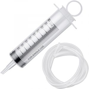 Seringue en plastique avec tube 100ml Grande seringue en plastique pour l'alimentation des animaux domestiques avec 130cm de tuyau Grande seringue de