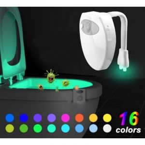 Lampe de toilette Veilleuse LED Detecteur de mouvement Eclairage WC / Salle de Bain / Cuvette 7 Changements de Couleur