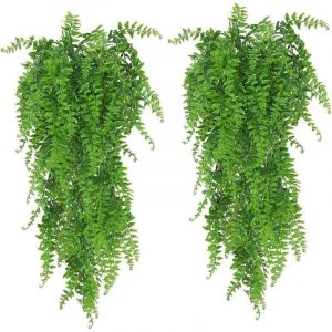 Plante Artificielle Retombante 2 Pièces Fausse Feuilles de Lierre Murale pour Intérieur Extérieur, Déco Verdure pour Salon Jardin Mariage