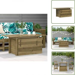 Table de jardin 100x50x75 cm bois de pin impr&eacute;gn&eacute; - Table De Jardin - Mobilier De Jardin - Table Ext&eacute;rieure - Table Pliante - Acacia - The Living