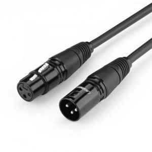 Cable audio dextension de microphone ugreen xlr male a femelle 3 m - noir