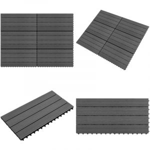 Vidaxl - Dalles wpc 60x30 cm 6 pcs 1m² Gris - Carrelage Extérieur - Dallettes Terrasse - Tuiles Composites - Terrasse Bois Plastique - Revêtement Sol