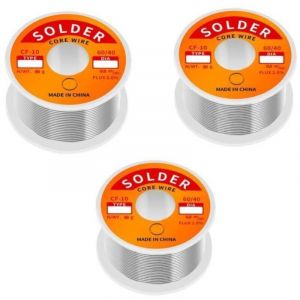 Fil de soudure &agrave; noyau de colophane &eacute;tain-plomb contenant 2 % de flux Sn60-Pd40 (0,8 mm, 50 g) 3pcs APERQ