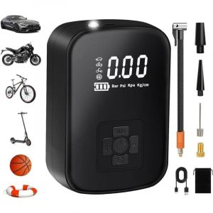 Compresseur d'air de gonfleur de pneu de voiture 150PSI Pompe portative de pneu de voiture Pompe &agrave; pneu sans fil avec manom&egrave;tre num&eacute;rique pour