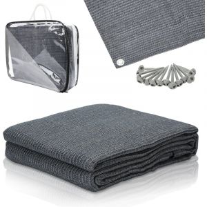 Wolketon Tapis de tente camping, Tapis d'auvent de Camping, Auvent tapis, Tapis de sol pour caravane 250x250CM, Gris