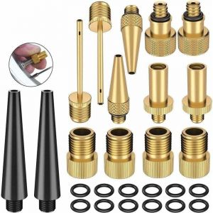 Vtizikl 26 PCS Adaptateur de Pompe à vélo - Schrader Presta de Valve Adaptateur de Pompe à Pneu de Bicyclette AV DV SV avec Embout de gonflage