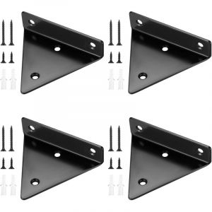 4 Pi&egrave;ces Supports d'&eacute;tag&egrave;re Flottants, Supports &agrave; Tablettes Muraux Triangulaires Invisibles, Equerre Etagere Murale M&eacute;tal pour &eacute;tag&egrave;re