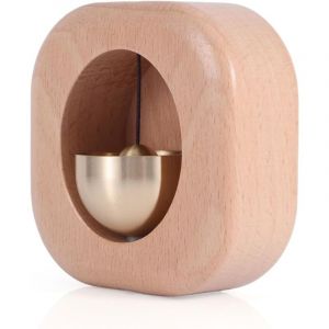 Cloche de Commer&ccedil;ant pour Ouverture de Porte, Carillon Magn&eacute;tique Carr&eacute; en Bois D&eacute;coration pour Porte d'Entr&eacute;e Jardin Maison Cadeau Pendaison
