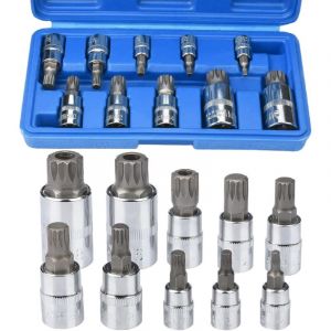 Douille Torx Male 1/2'', 1/4'', 3/8'', Embout Torx 12 Pans M4 M5 M6 M8 M10 M12 M14 M16 M18, Douille Allen avec Bo&icirc;te