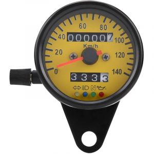 Moto Odom&egrave;tre Compteur de Vitesse Jauge 60mm Vitesse Odom&egrave;tre LCD Indicateurs Noir Universel pour Moto
