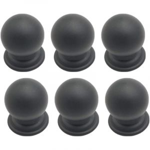 6 Pi&egrave;ces Bouton de Meuble, 22mm Noir Boutons de Tiroir, Bouton de Porte, Poignee de Meuble pour Placard Armoire Cuisine
