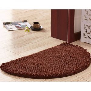 Demi-Cercle Tapis Salle Bain, Doux Absorbant Chenille Tapis De Baignoire Duveteux Antid&eacute;rapante Tapis Tapis De Bain Demi-Lune pour Baignoire Lavable