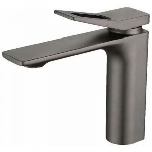 Robinet de lavabo - Inox 304 bross&eacute; - Anticalcaire - Chaud et froid - Grey