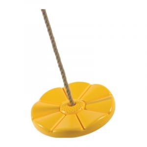 Chalet & Jardin &ndash; Disque balan&ccedil;oire jaune 28 cm &ndash; En PEHD avec anneaux de suspension &ndash; &Eacute;paisseur 0.40 cm &ndash; Poids 0.55 kg &ndash; Huit de r&eacute;glage en acier