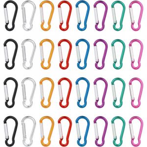 Mousqueton, Petit Mousqueton 8 Couleurs Mini Mousqueton Aluminium Petit Mousqueton Porte Cl&eacute; L&eacute;ger Et R&eacute;sistant Porte Clef pour Randonn&eacute;es Camping
