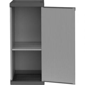 Armoire en r&eacute;sine 1 porte avec &eacute;tag&egrave;re r&eacute;glable (int&eacute;rieur/ext&eacute;rieur) 34x40xH85 cm