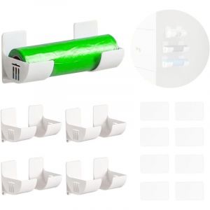 Film Alimentaire Support Rangement Porte,4 Paires Support de Sac Poubelle,Support Mural pour Sac Poubelle,Boîte de Film de Conservation Murale,pour