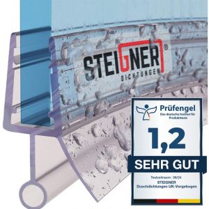 Steigner - Joint de douche pour paroi en verre, 30cm, vitre 6/7/8mm, joint d'étanchéité pvc courbé pour les cabines de douche arrondies, UK09