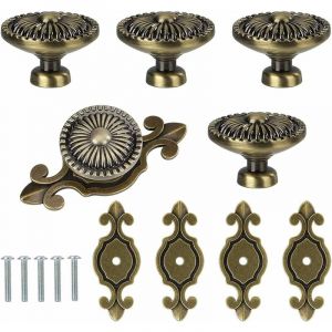Boutons de Tiroir, 5 Pi&egrave;ces Boutons de Meubles, Rond Boutons de Tiroir, Boutons de Porte, Boutons d'Armoire (Bronze)
