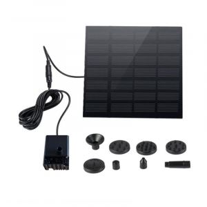 1.5W Fontaine Solaire Pompe, usb Fontaine Bassin 190 l/h 6 Différents Types d'eau, Fontaine Flottante Pompe Bassin Solaire pour Exterieur, Jardin,
