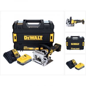 Dewalt - dcw 682 H1T Fraiseuse sans fil pour chevilles plates 18 v 102 x 20 mm Brushless + 1x batterie Powerstack 5,0 Ah + chargeur + tstak