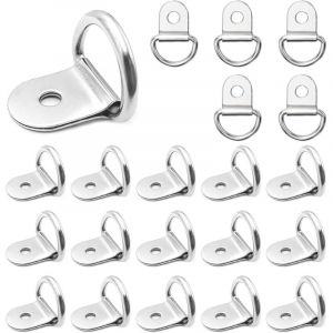 20 Pièces Anneau D'arrimage, Anneau Arrimage Remorque, Crochet Arrimage Solide en Forme de d en Acier Inoxydable, Traction Anneaux de Montage pour