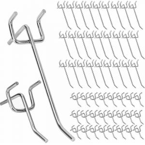 50 Pcs Crochets pour Panneau Perforé Crochets pour Panneau Perforé Porte Panneau Mural Crochets Muraux pour l'Affichage Au Détail 10 cm et 5 cm
