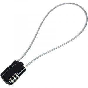 C&acirc;ble antivol r&eacute;tractable, antivol num&eacute;rique &agrave; combinaison avec c&acirc;ble de 40 cm pour moto, v&eacute;lo, bagages, snowboard et skis (noir)