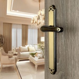 Ouvre&Deco &ndash; Poign&eacute;e de porte VANESSA sans trou &ndash; Laiton patin&eacute; &ndash; Entraxe 195 mm &ndash; Endurance 200 000 cycles &ndash; Pour &eacute;paisseur de porte 35 &agrave; 40 mm