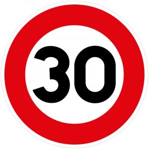 Signaletique.Biz France &ndash; Panneau de signalisation routi&egrave;re provisoire r&eacute;fl&eacute;chissant 30 km/h &ndash; PVC expans&eacute; 5 mm &ndash; R&eacute;sistant aux UV et &agrave; l'humidit&eacute; &ndash;