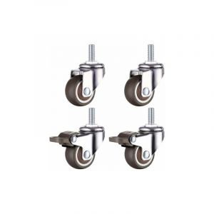 Aiperq - Roulette Pivotante Robuste en Caoutchouc à Tige Filetée M8 pour Chariot à Main, Tables de Travail, Roues Meuble, 1.5 inch, Diamètre du