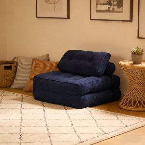 Canap&eacute;-Lit 4-en-1 Convertible Pliable - Fauteuil, Fauteuil Convertible Canap&eacute; lit 1 Place Id&eacute;al Petit Espace, Salon ou Chambre(Bleu Marine)